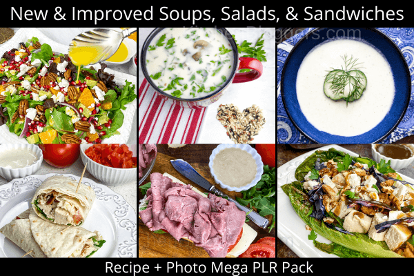 Soup, Sandwich and Salad Recipes PLR from Kitchen Bloggers | January is World Soup Month! LOL.