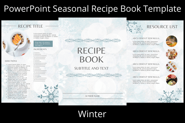 PowerPoint Recipe Template Package Winter Theme! 