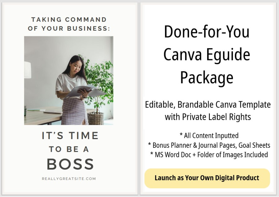 “Time to Be a Boss” (CEO Mindset Plus) Ebook Package in Canva