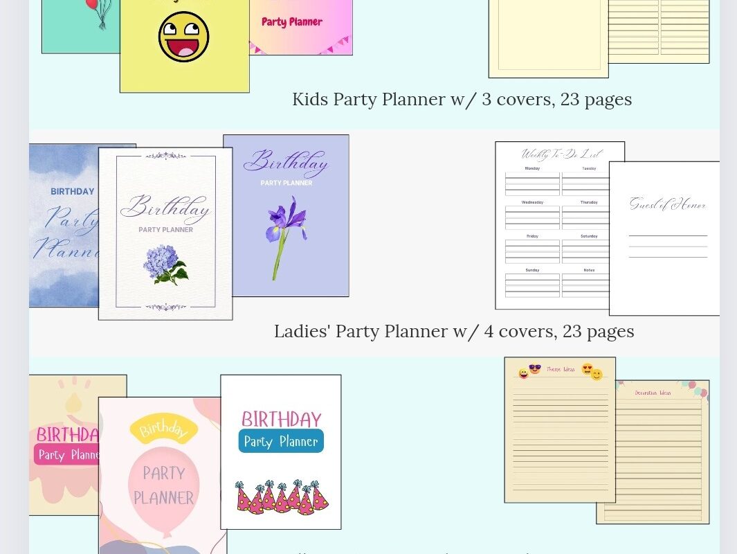 birthday party planners 3-pack