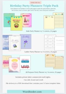 Birthday Party Planner Pages