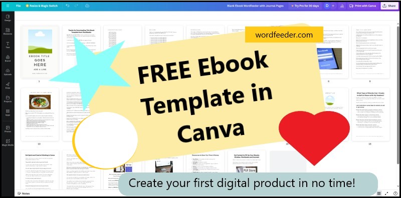 free ebook template in canva