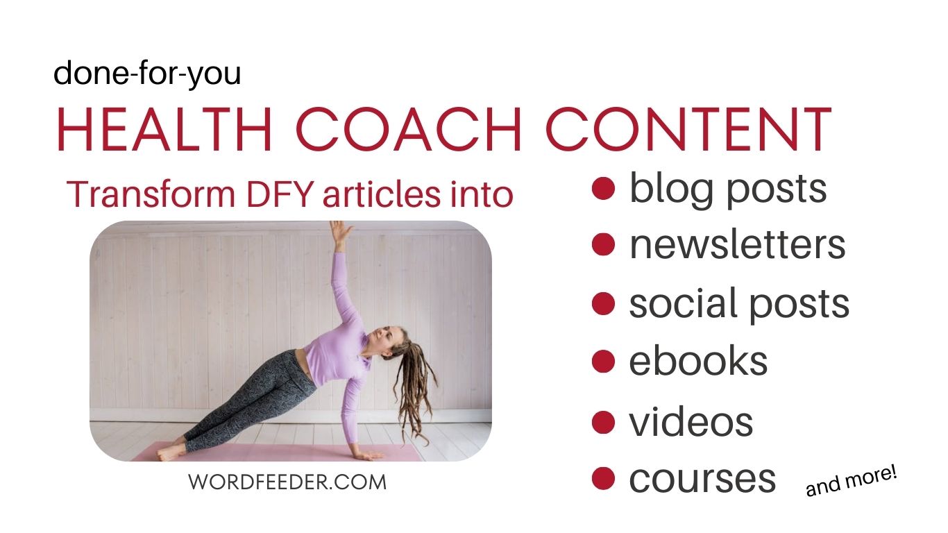 Done for You Health Coaching Content