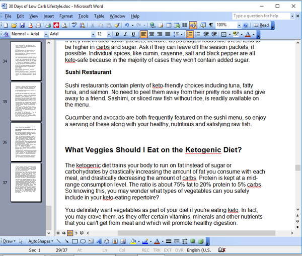 30 Days of Low-Carb Lifestyle and Keto Dieting Tips with PLR Rights Writing Sample