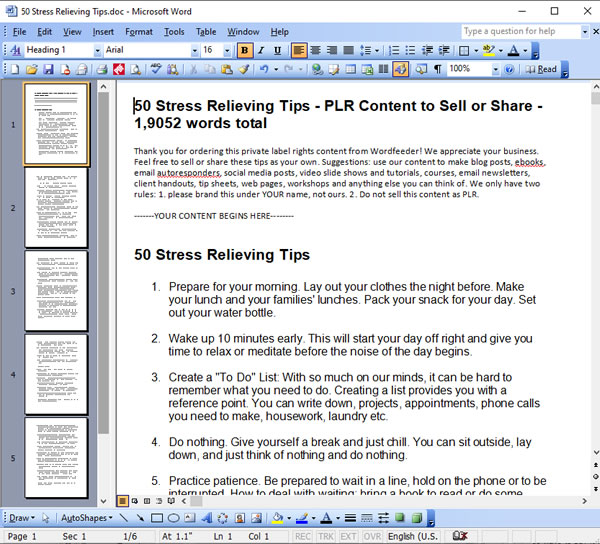 50 Ways to Relieve Stress Done for You Social Media Blurbs Writing Sample