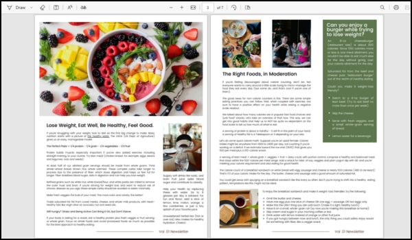 Weight Loss Newsletter Canva Template Writing Sample