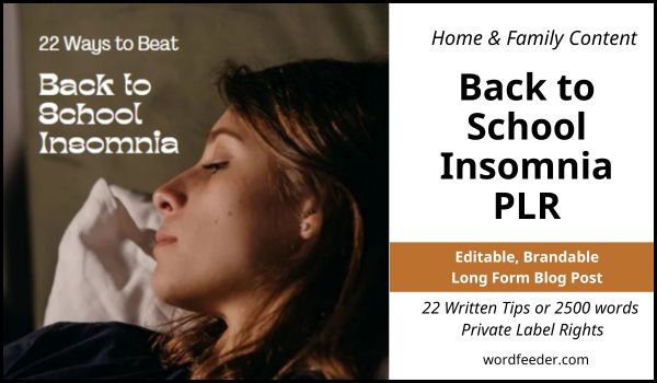 Back to School Insomnia PLR