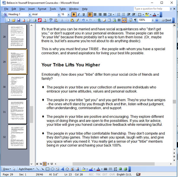 Believe in Yourself Done for You Empowerment Course Writing Sample