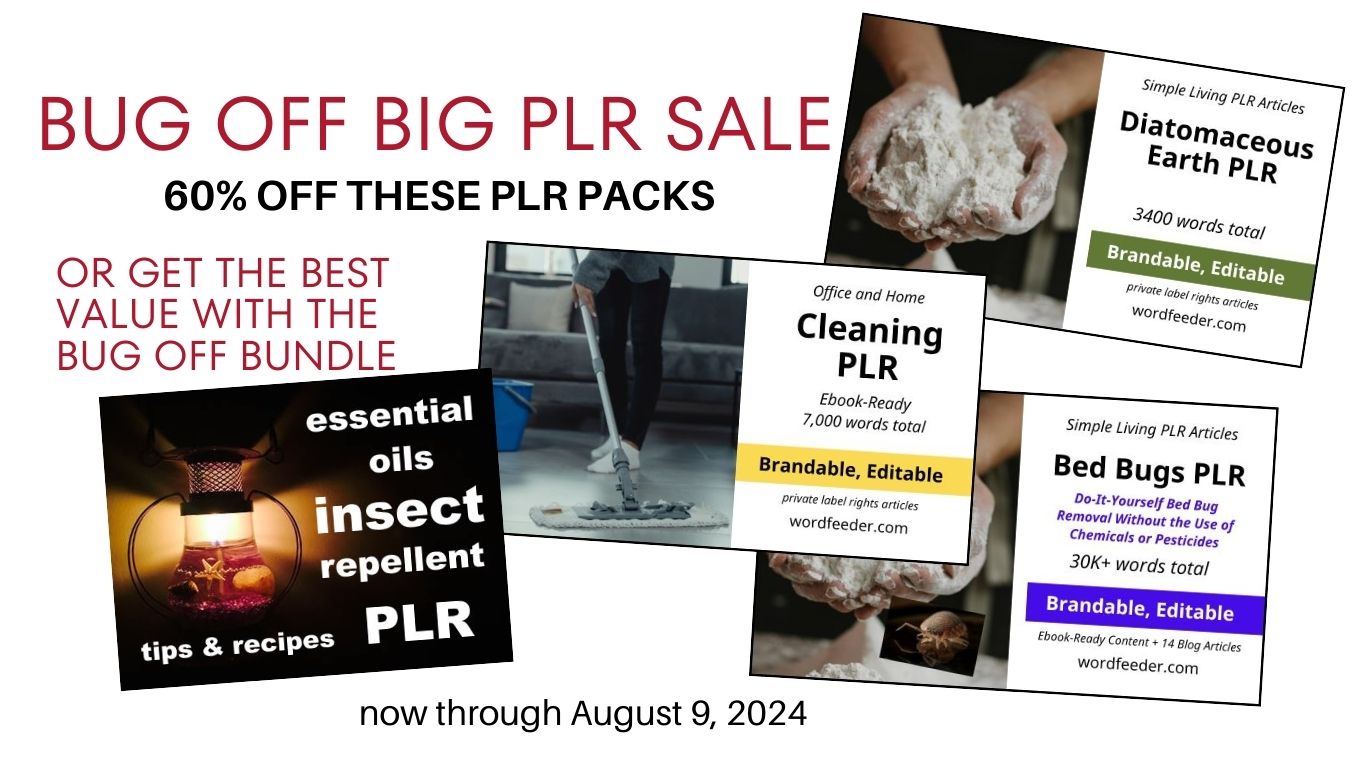 Bug Off PLR Sale, Bed Bug PLR, Diatomaceous Earth PLR, Essential Oils Insect Repellent PLR