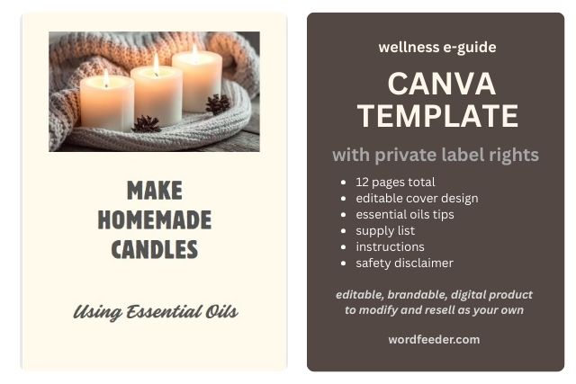 candle making guide essential oils beeswax canva template