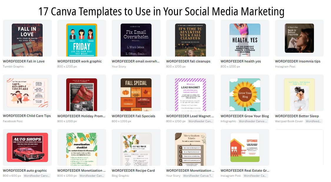 Canva Social Graphics - 17 Total PLR