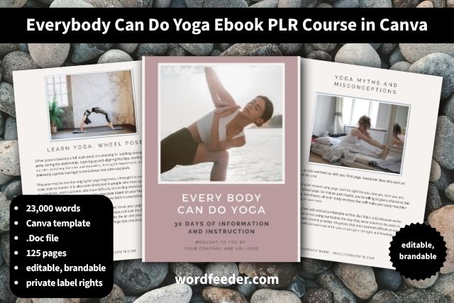 Every Body Can Do Yoga PLR Ebook in Canva 23K words 125 pages