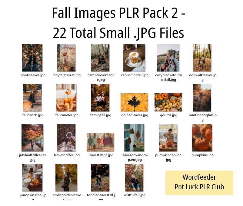 Fall Images PLR Pack 2- 22 JPG Images Total  Screen Shot