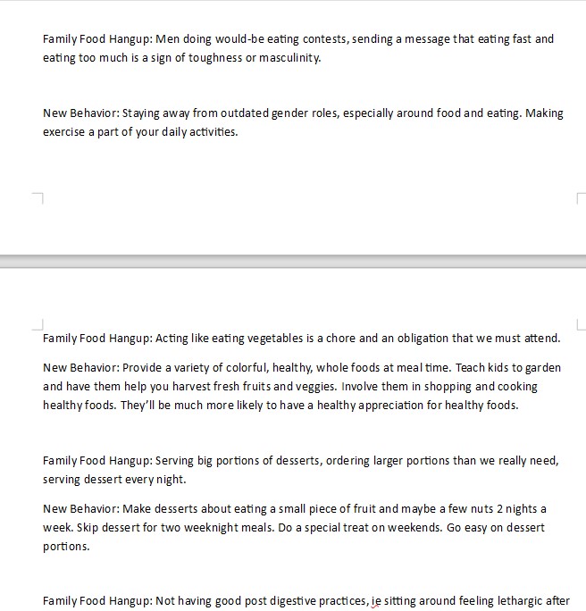 Food Hangups PLR - Writing Sample Screen Shot