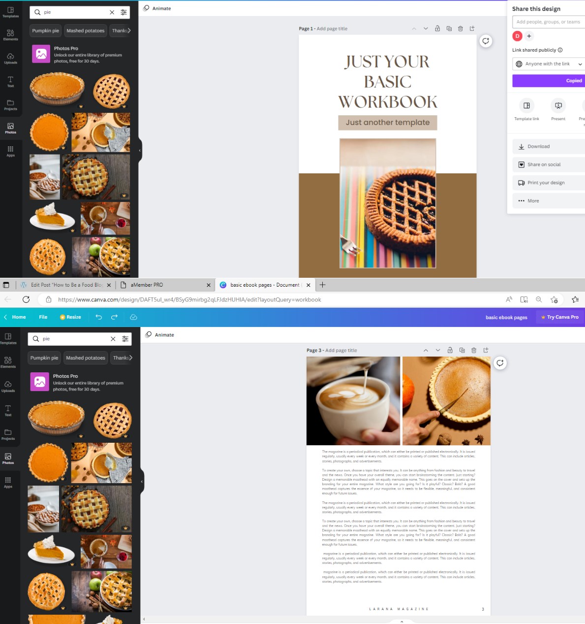 Free Canva Ebook or Workbook Template Screen Shot