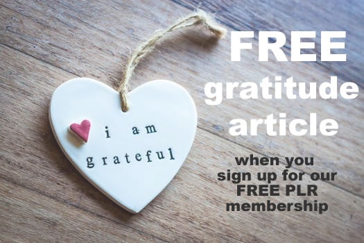 FREE Gratitude article and exercise with plr membership