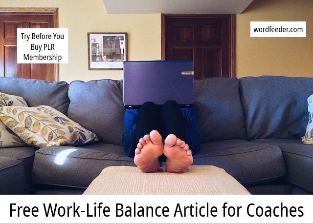 Free Work-Life Balance Article for Business and Life Coaches