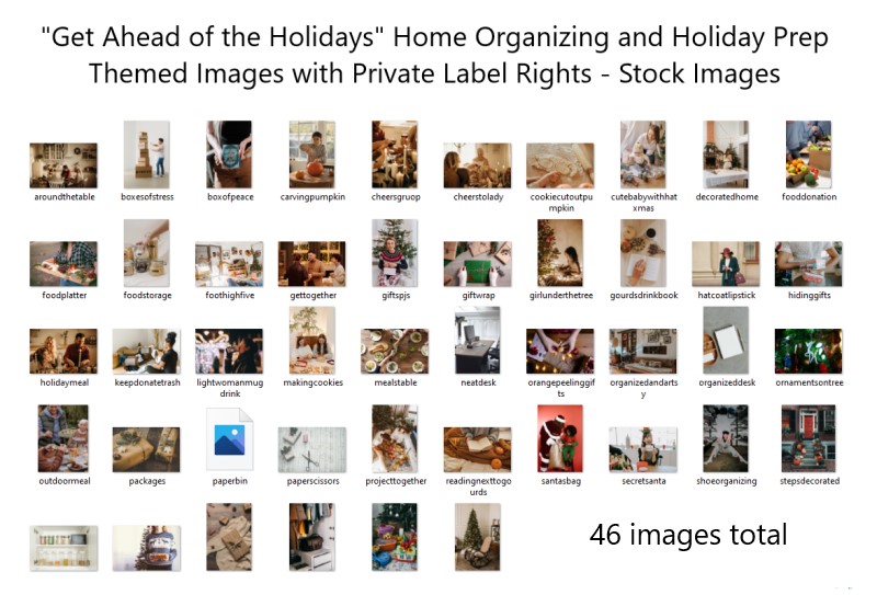 Holiday and Home Organization PLR Images