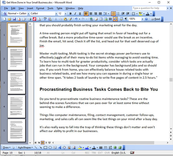 Get More Done in Your Small Business PLR: Writing Sample