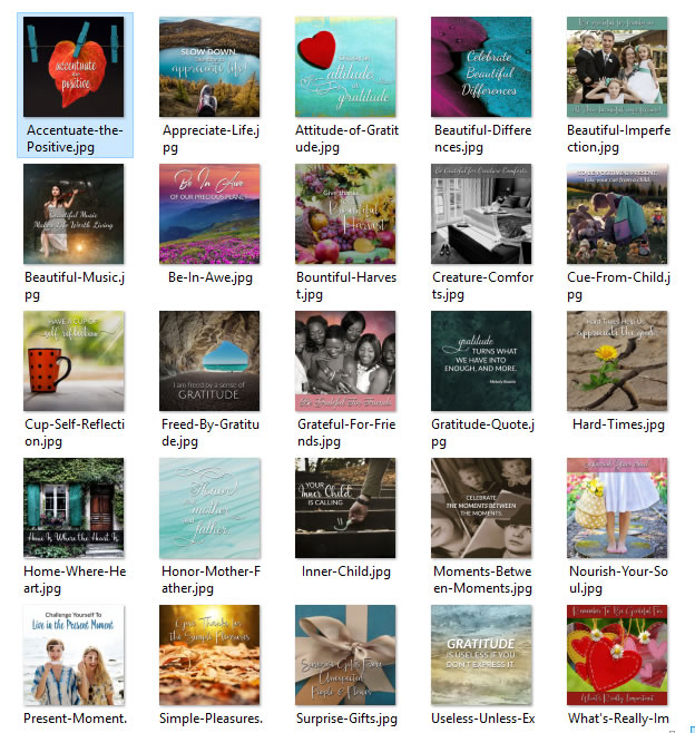 Attitude of Gratitude 30 Days of Gorgeous PLR Images Screen Shot Sample