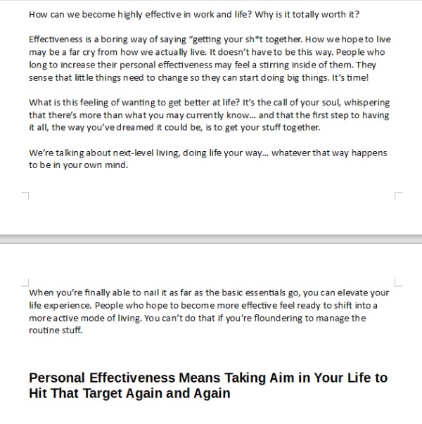 Habits of Highly Effective People PLR Articles - Writing Sample Screen Shot