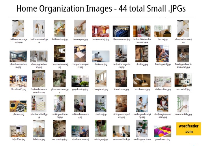 Home Organization PLR Images - 44 Total - Screen Shot