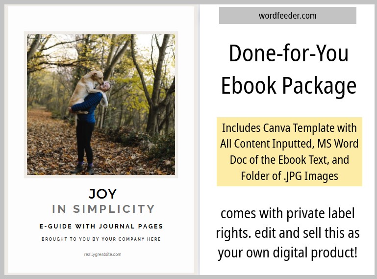 Joy in Simplicity PLR Canva Ebook Template with Journaling Exercises