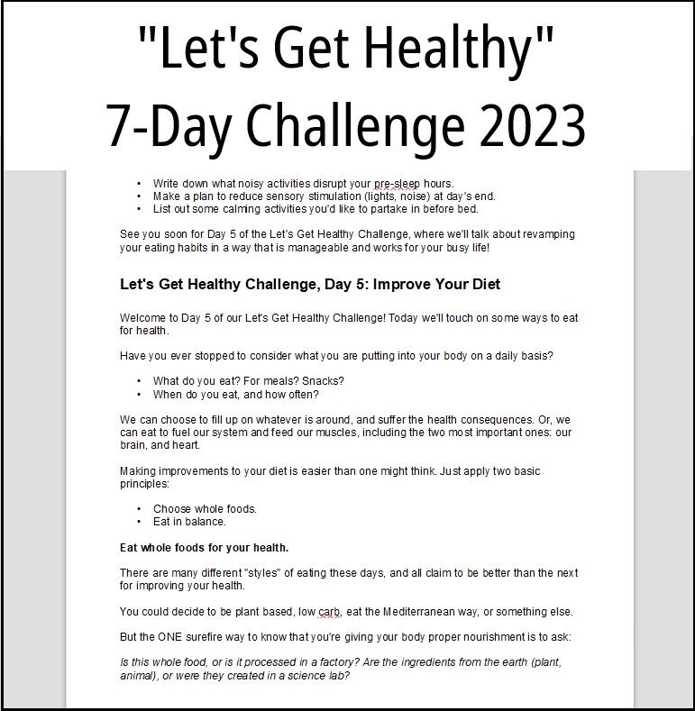 "Let's Get Healthy 7-Day Challenge 2024" 