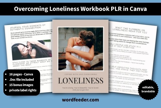 Overcoiming Loneliness Workbook PLR in Canva