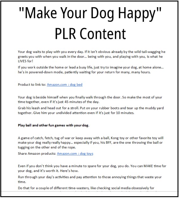 Make Your Dog Happy: Here's How - Writing Sample