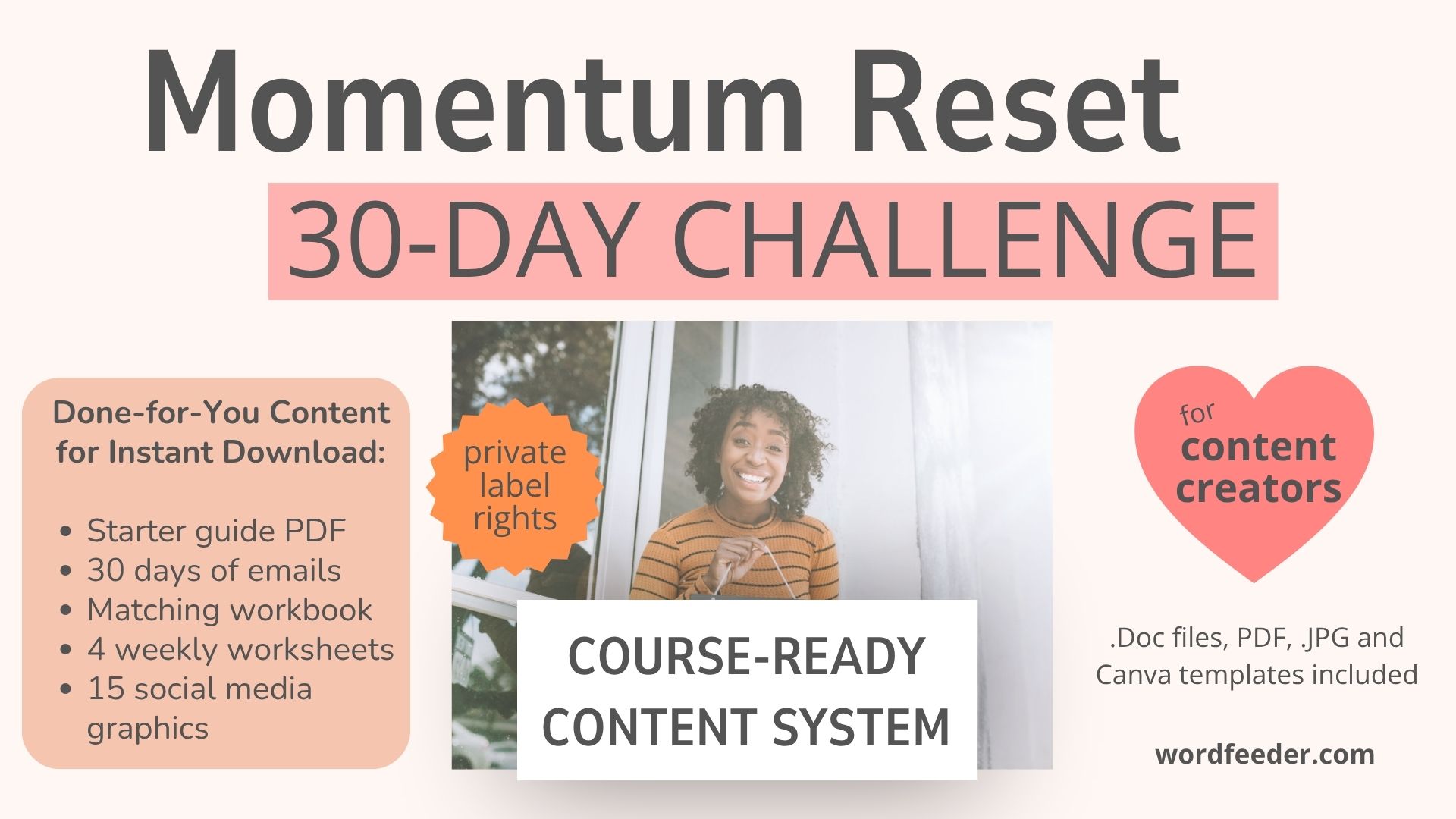 momentum reset 30 day challenge for content creators done for you course