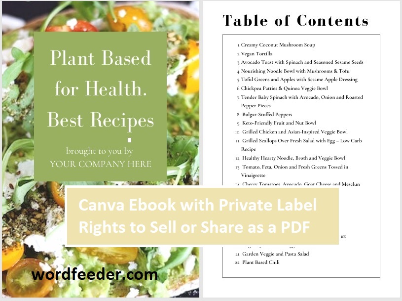 plant based for health plr canva ebook