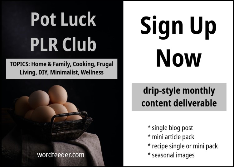 pot luck plr membership food bloggers home and family bloggers