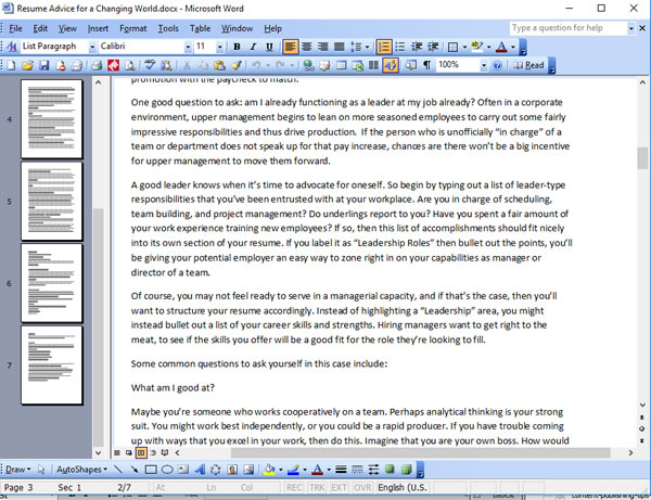 Resume Creation Tips PLR Writing Sample Screenshot: