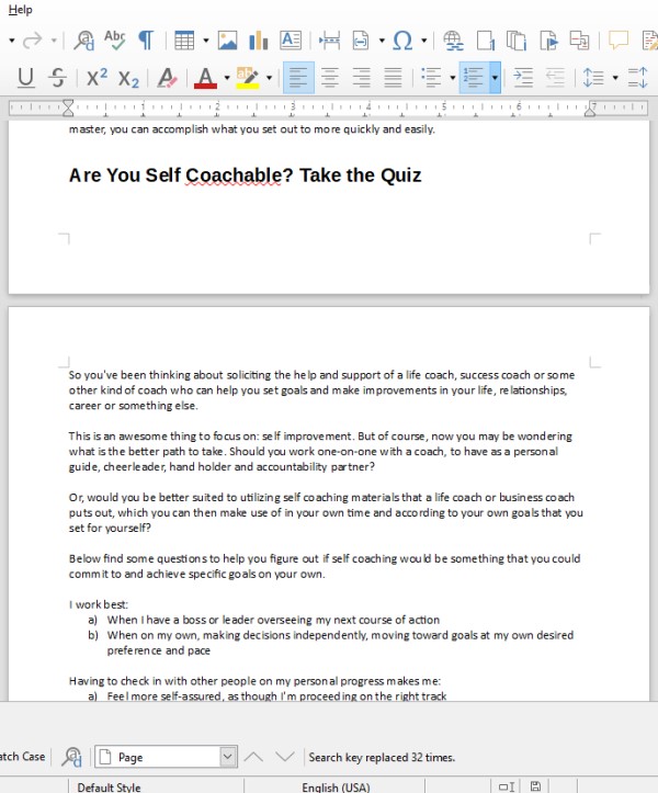 Self Coach Your Way to Happiness PLR Articles Writing Sample Screen Shot