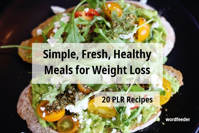 Healthy Recipes Canva Template, PLR Recipes + Images