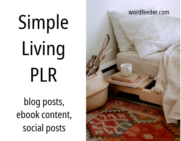 Simple Living PLR, Frugal Living PLR