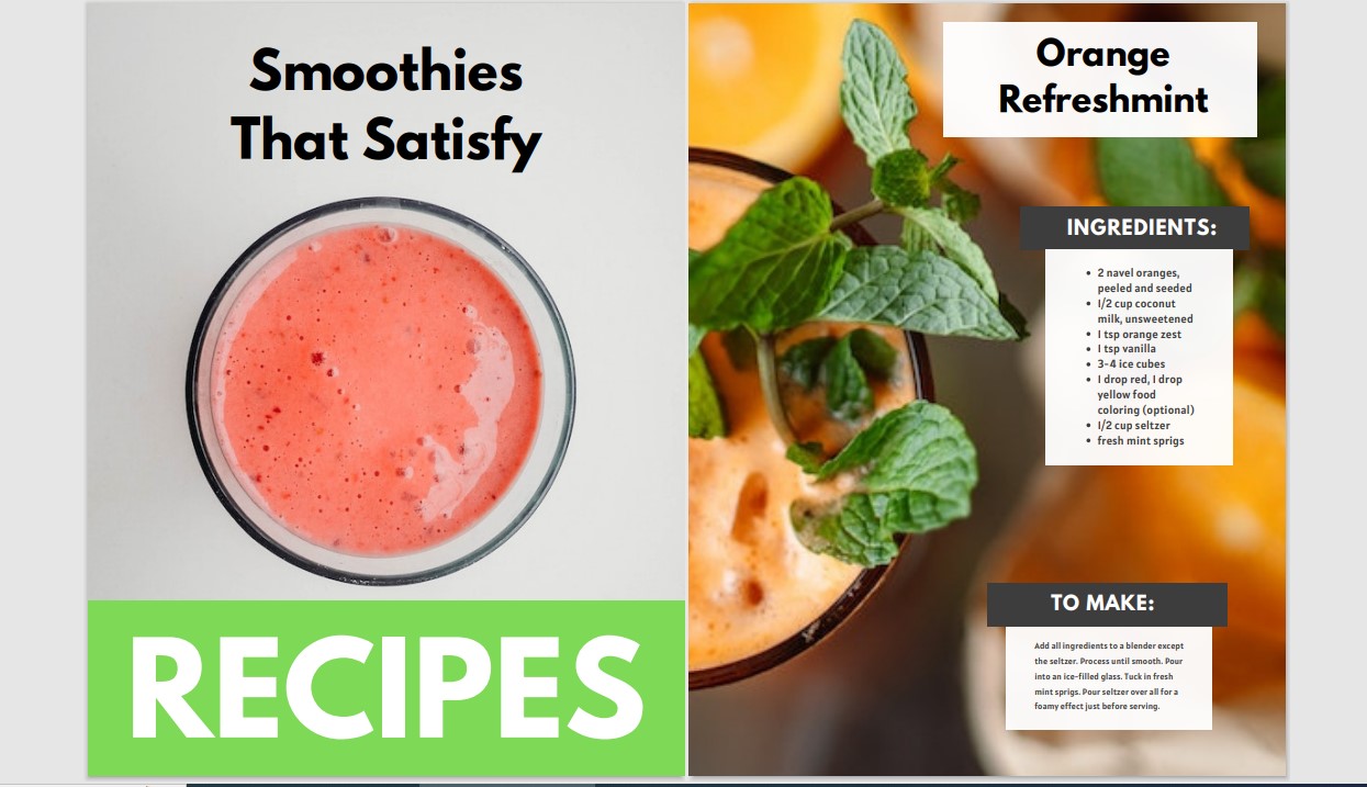 Smoothie Recipes PLR for Good Health, Gut Balance and Healthy Weight Loss PLR Ebook in Canva PDF Ebook Sample 2