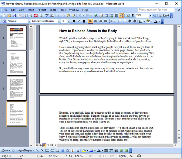 Stress PLR Course Writing Sample 2