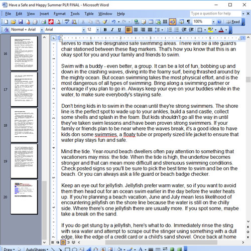 Safe and Happy Summer PLR Articles Writing Sample 