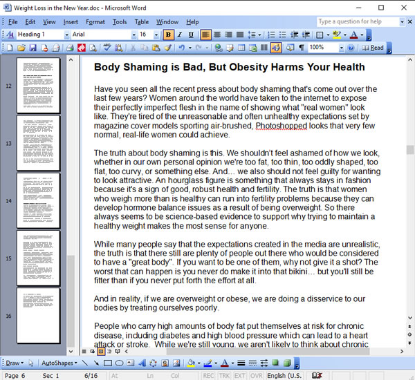 Weight Loss Goals for the New Year - 10 PLR Articles Wrtiing Sample