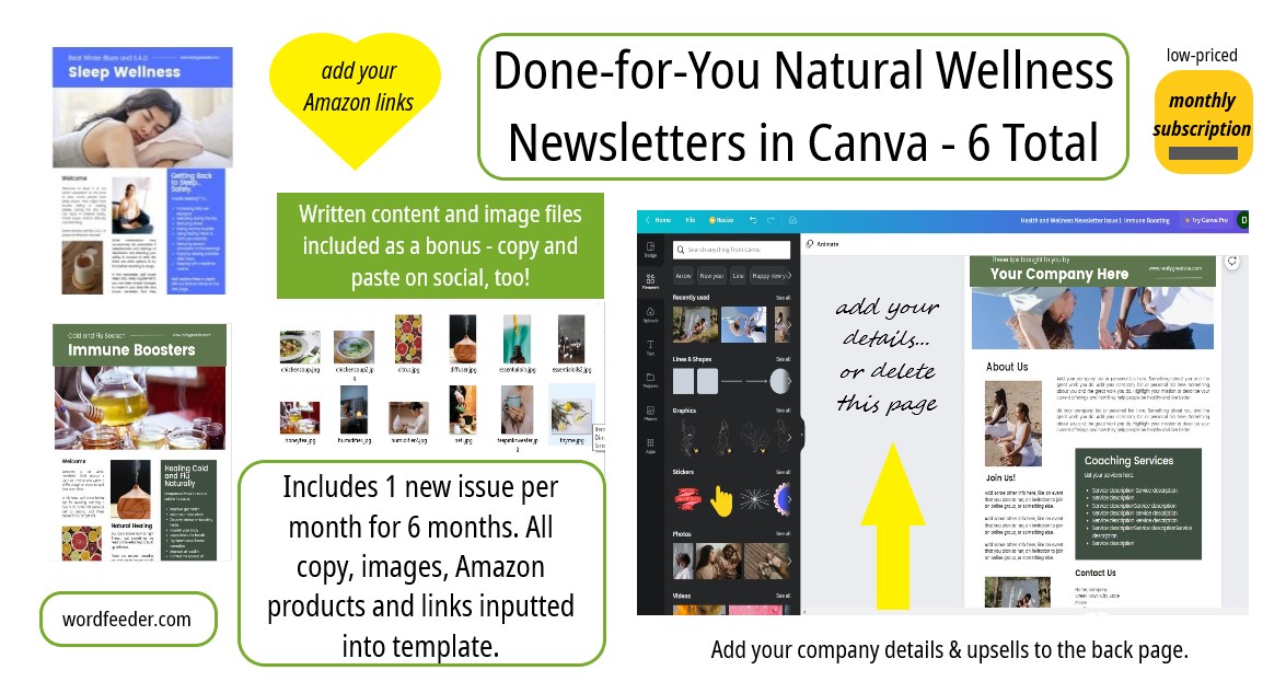 done for you wellness newsletters monthly PLR membership