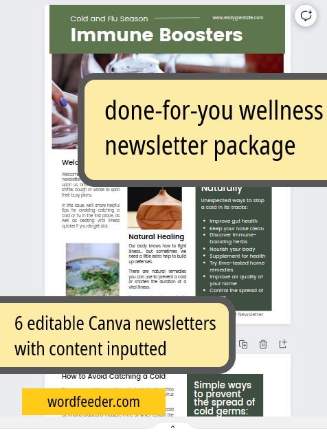 Done-for-You Wellness Newsletters - Bulk Pack of 6 Total