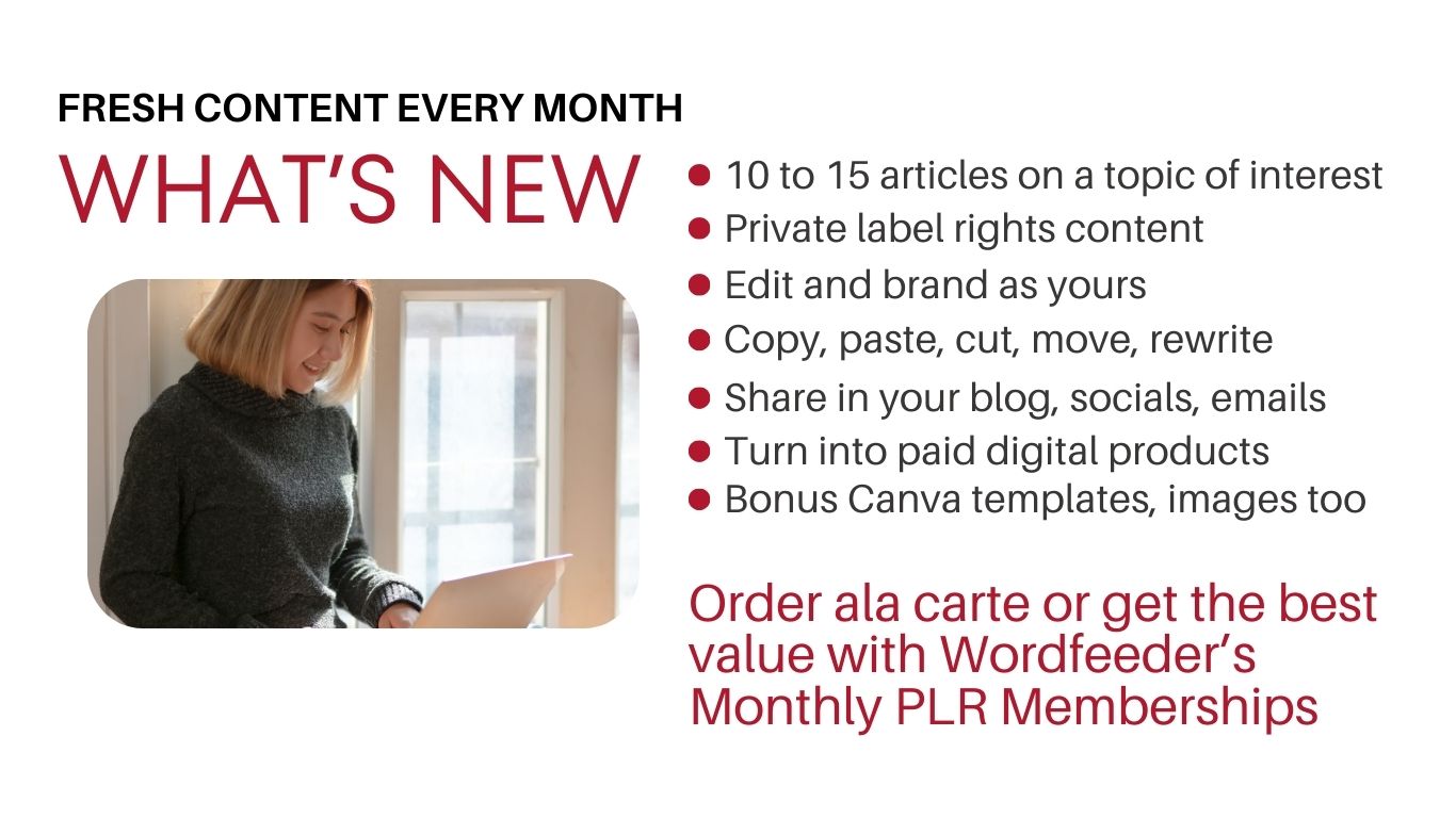 What's New in PLR at Wordfeeder