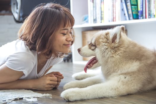 lady and her dog