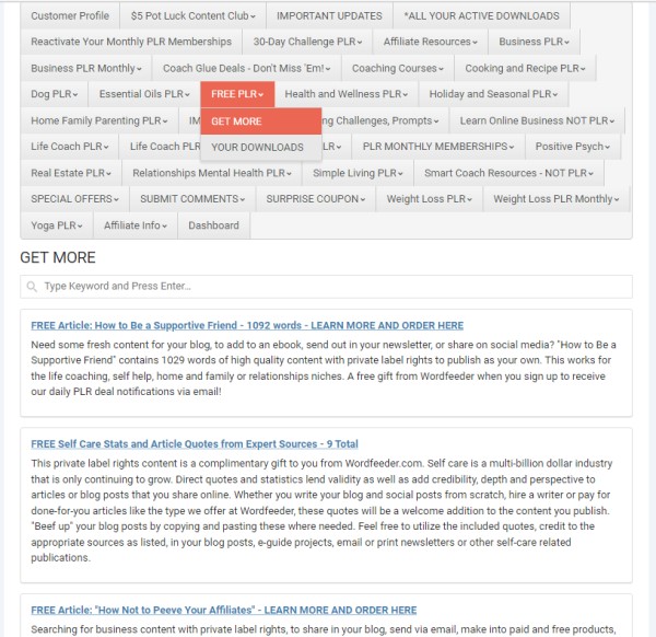 Wordfeeer PLR Get More Content