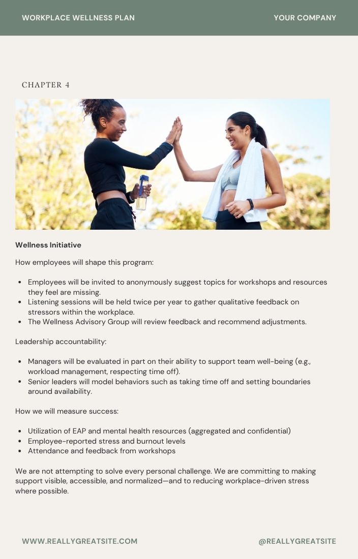 workplace wellness proposal with private label rights, plr content, done for you conternt