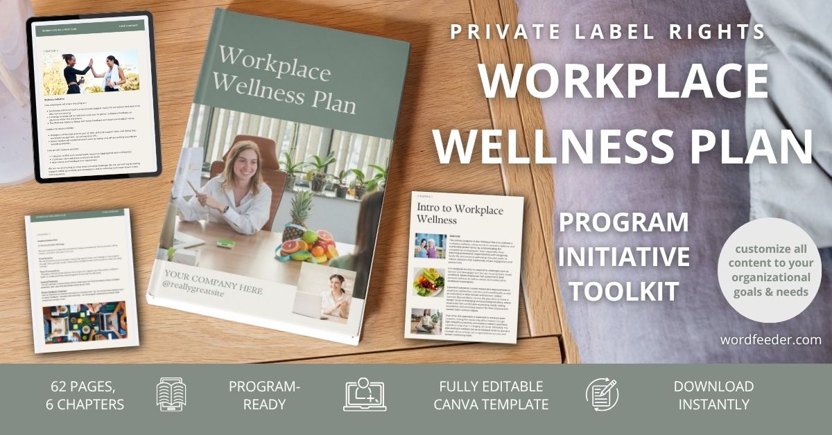 workplace wellness plan program initiative done for you content private label rights