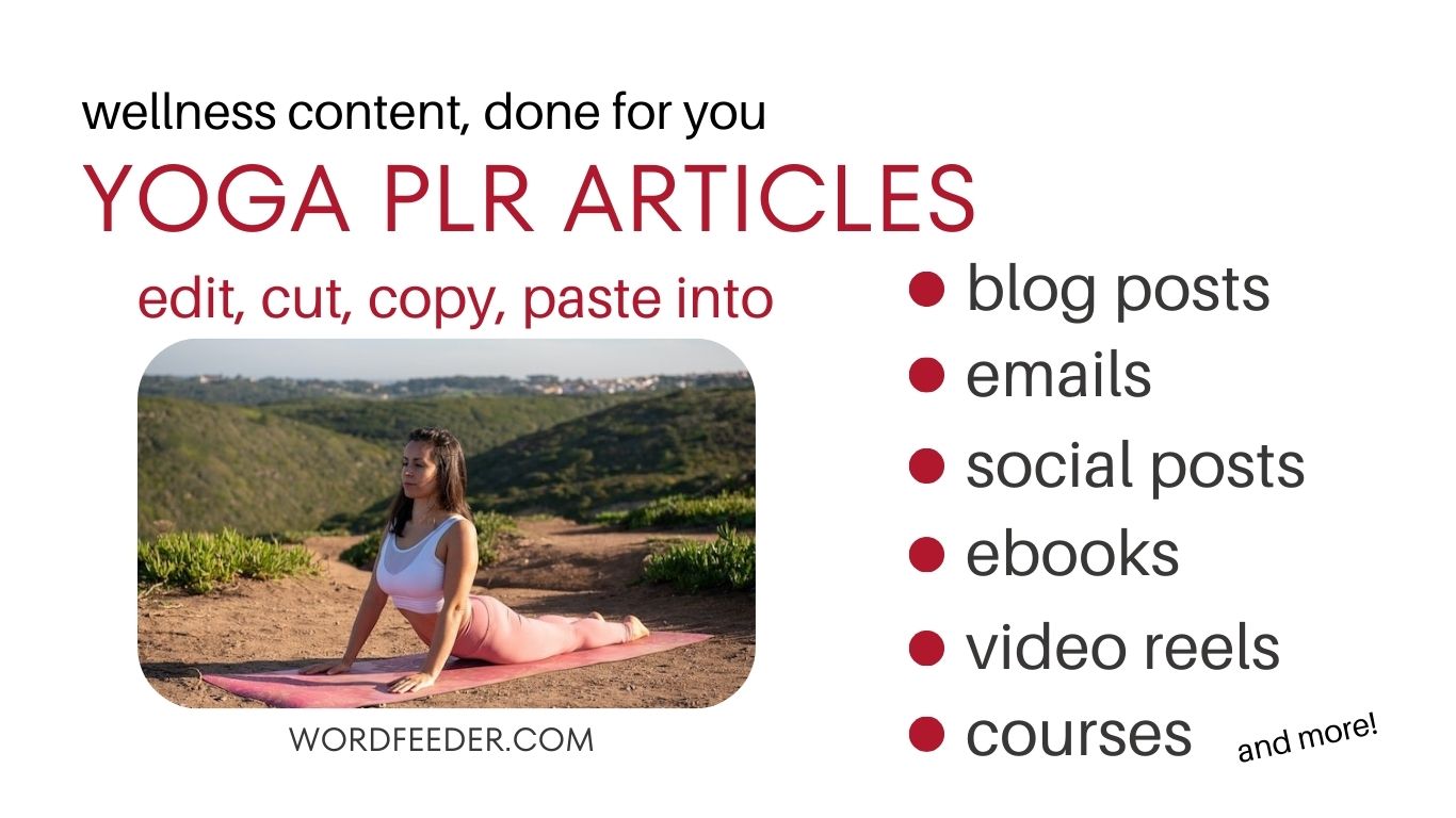 Yoga PLR, Done for You Wellness Content