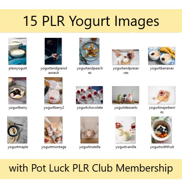 15 PLR Yogurt Images